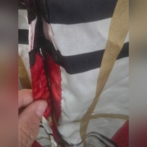 Melissa Paige Red and Black Plaid Button Down Shirt W/Lace Inset, Plus Size 3X - Picture 5 of 6